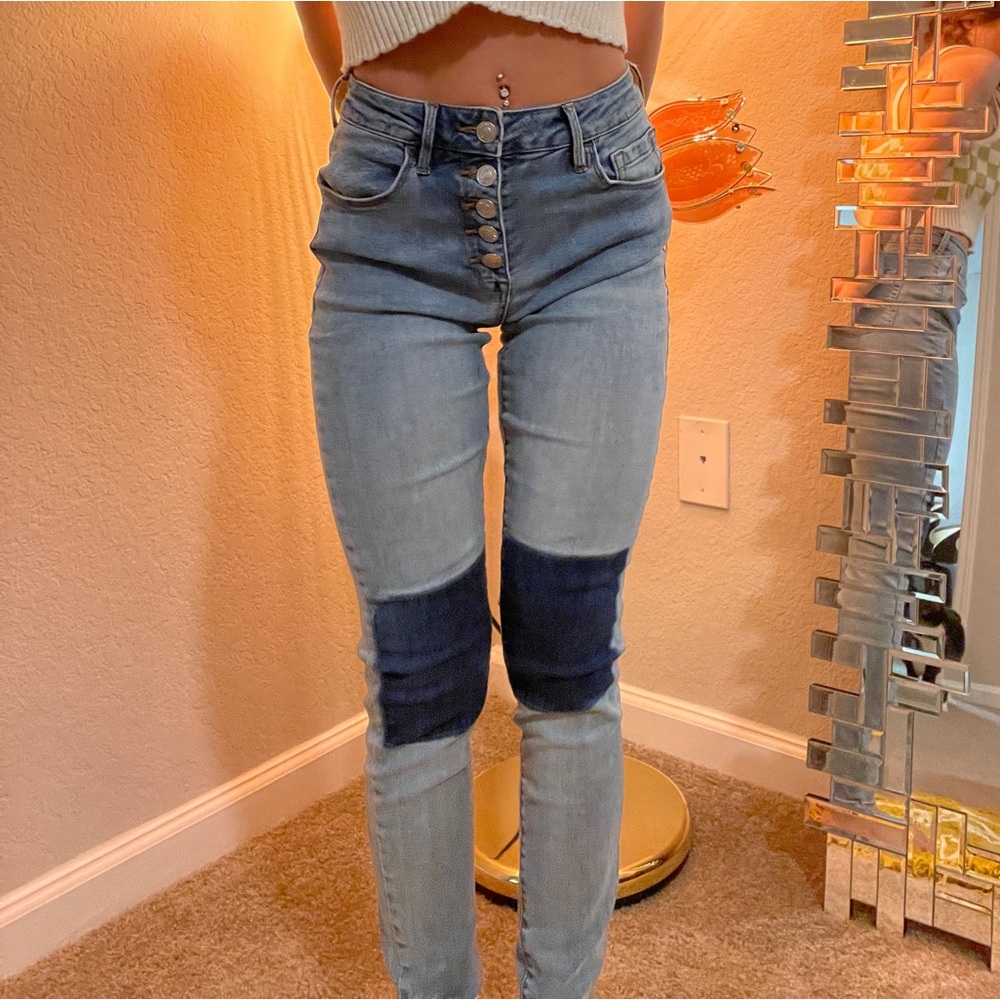Pacsun color patch high rise jeans